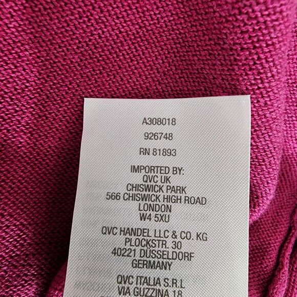 Isaac Mizrahi Live Womens Sweater Flutter M Sleeve Pullover Scoop Neck Knit Pink - Picture 9 of 9